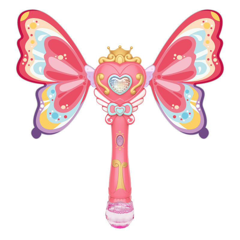 Kids Magic Wand Bubble Blower – Musical LED Bubble Machine Toy