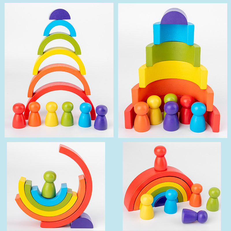 Rainbow Arched Wooden Building Blocks
