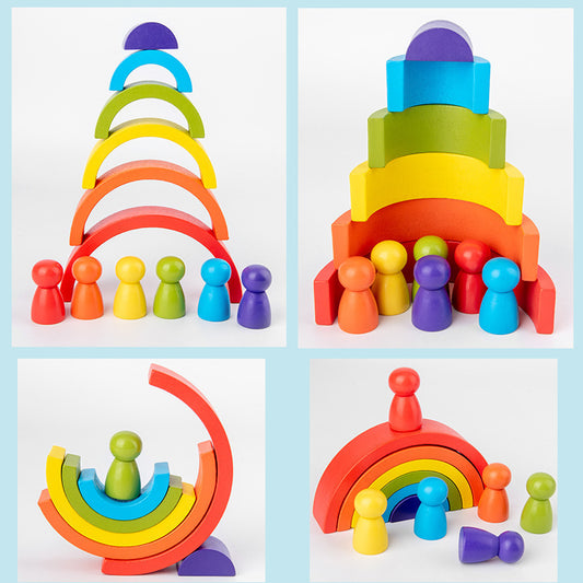 Rainbow Arched Wooden Building Blocks