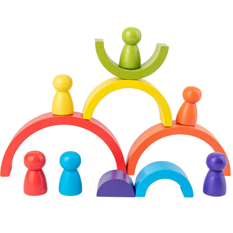Rainbow Arched Wooden Building Blocks