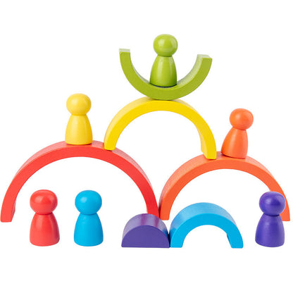 Rainbow Arched Wooden Building Blocks
