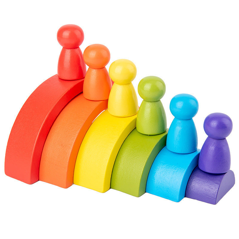Rainbow Arched Wooden Building Blocks