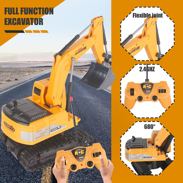 Remote Control Excavator Truck for Kids – Realistic RC Construction Vehicle