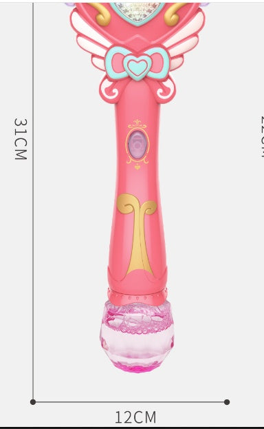 Kids Magic Wand Bubble Blower – Musical LED Bubble Machine Toy