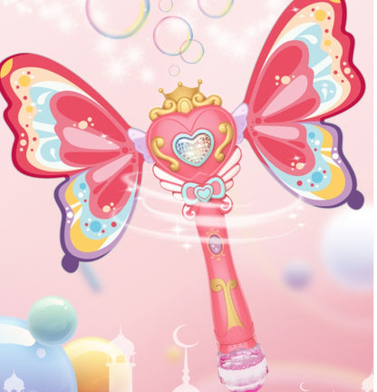 Kids Magic Wand Bubble Blower – Musical LED Bubble Machine Toy