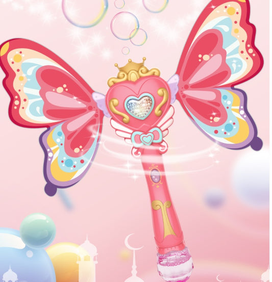 Kids Magic Wand Bubble Blower – Musical LED Bubble Machine Toy