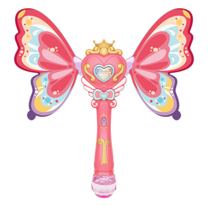 Kids Magic Wand Bubble Blower – Musical LED Bubble Machine Toy