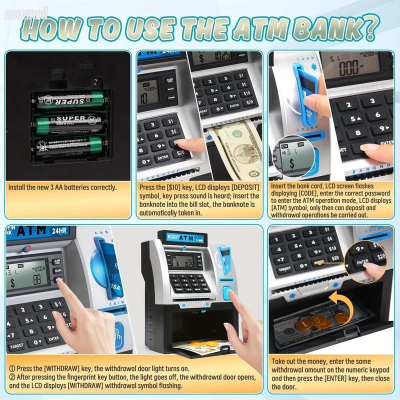 Realistic ATM Toy with Card, PIN & Balance Check