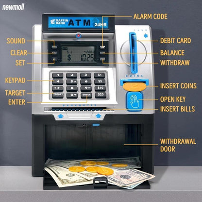 Realistic ATM Toy with Card, PIN & Balance Check